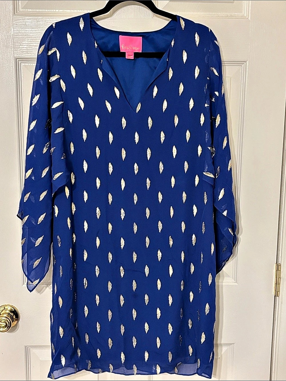 Lilly Pulitzer Blue Metallic Mini Cocktail Dress